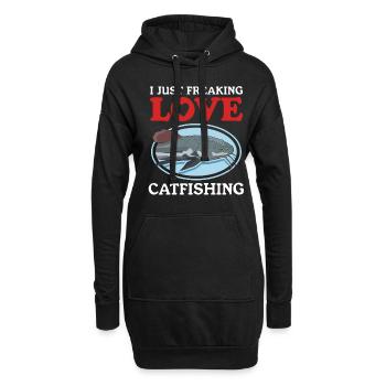 Pêcheur Poisson-Chat Pêche Pêche Poisson Cadeau - Sweat-shirt à capuche long Femme - noir - Devant