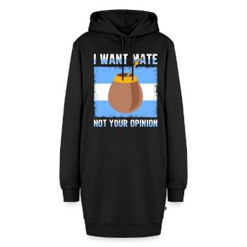 Drapeau de l’Argentine Thé yerba maté argentin - Sweat-shirt à capuche long Femme - noir - Devant