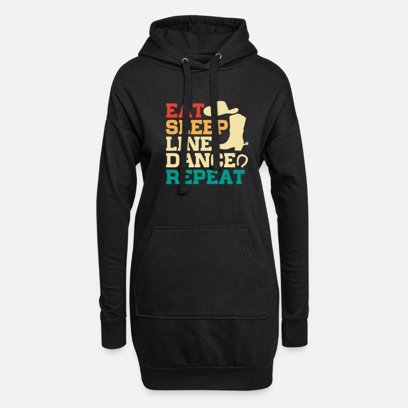 Linedance Country Line Dancer Linedancing Geschenk - Hoodie-Kleid - Schwarz