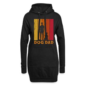 Rétro Meilleur Chien Dad - Sweat-shirt à capuche long Femme - noir - Devant