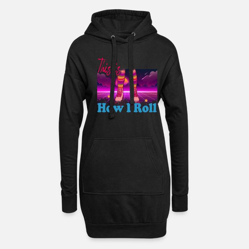 Inline Skater - Hoodie-Kleid - Schwarz