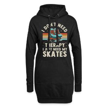 Inline Skate Cadeau Roller Skates Roller 70s - Sweat-shirt à capuche long Femme - noir - Devant
