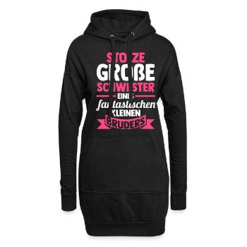 Geschwister Schwestern Bruder Schwester - Hoodie-Kleid - Schwarz - Vorne