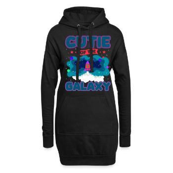 Mignon de la galaxie! Fille mignonne, enfants, petite fille - Sweat-shirt à capuche long Femme - noir - Devant