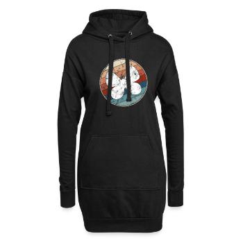 Schmetterling Retro - Hoodie-Kleid - Schwarz - Vorne