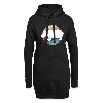 Nilpferd retro - Hoodie-Kleid - Schwarz - Vorne