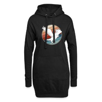 Adler Retro - Hoodie-Kleid - Schwarz - Vorne