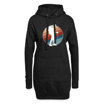 Wandern Retro - Hoodie-Kleid - Schwarz - Vorne