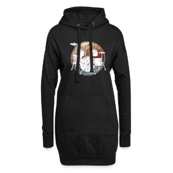 Batterie Rétro - Sweat-shirt à capuche long Femme - noir - Devant