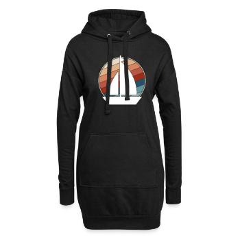 Rétro de la voile - Sweat-shirt à capuche long Femme - noir - Devant