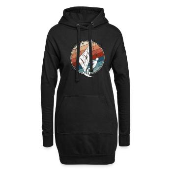Cerf-volant rétro - Sweat-shirt à capuche long Femme - noir - Devant