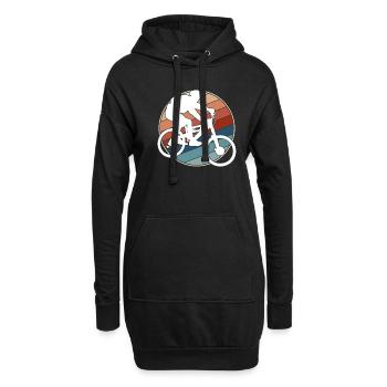 Mountainbike Retro - Hoodie-Kleid - Schwarz - Vorne