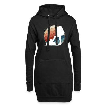 Bergsteigen retro - Hoodie-Kleid - Schwarz - Vorne