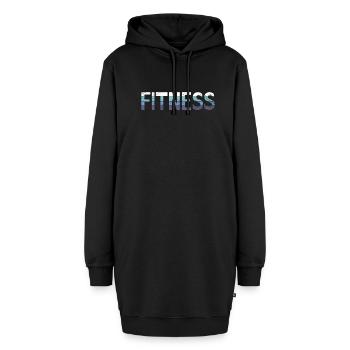 Fitness - Hoodie-Kleid - Schwarz - Vorne - AI Model Female 172 light (172cm)