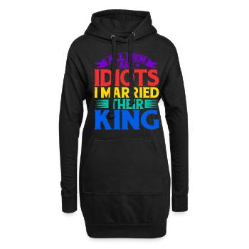 All Men Are Idiots I Married Their King 5 - Hoodie-Kleid - Schwarz - Vorne