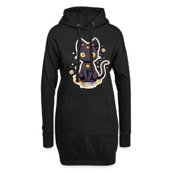 Anime Halloween Black Cat - Sweat-shirt à capuche long Femme - noir - Devant