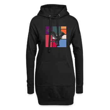 Adler - Hoodie-Kleid - Schwarz - Vorne