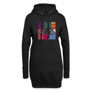 Motocyclette - Sweat-shirt à capuche long Femme - noir - Devant