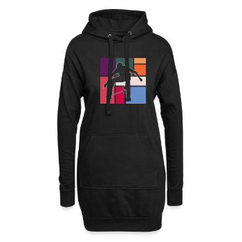 Skating - Hoodie-Kleid - Schwarz - Vorne