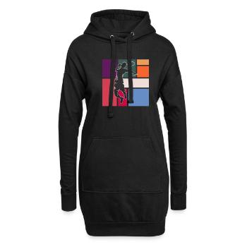Volant - Sweat-shirt à capuche long Femme - noir - Devant