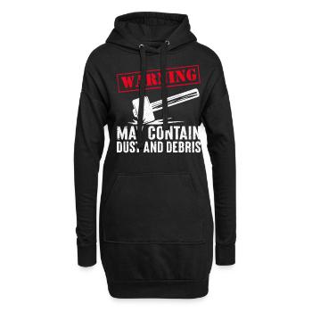 Lustiger Tag des Hausabrisses - Hoodie-Kleid - Schwarz - Vorne