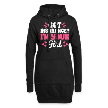 Drôle de courtier d’assurance - Sweat-shirt à capuche long Femme - noir - Devant