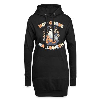 Groovy Ghost Flowers Hot Ghoul Halloween - Sweat-shirt à capuche long Femme - noir - Devant
