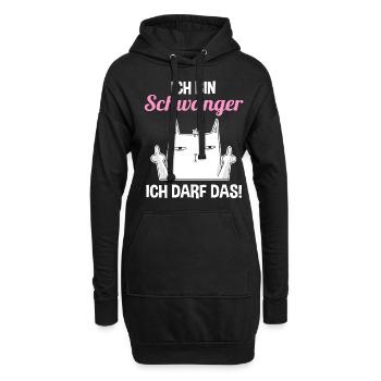 Katze Ich Bin Schwanger Ich Darf Das - Hoodie-Kleid - Schwarz - Vorne