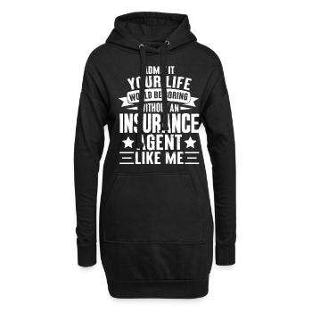 Komischer Broker - Hoodie-Kleid - Schwarz - Vorne