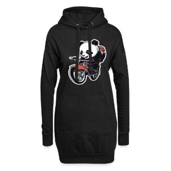Panda Fahrrad Fahrrad Panda - Hoodie-Kleid - Schwarz - Vorne