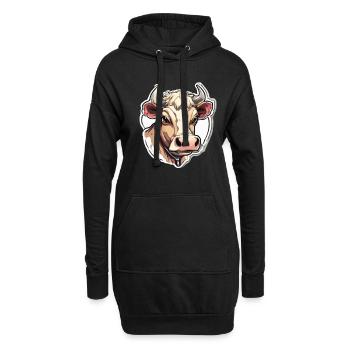 Vache Vaches Tête de vache Agriculture Agriculteur - Sweat-shirt à capuche long Femme - noir - Devant