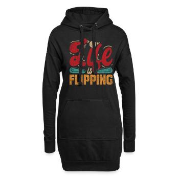 Pinball Flipperspieler Life Is Flipping - Hoodie-Kleid - Schwarz - Vorne