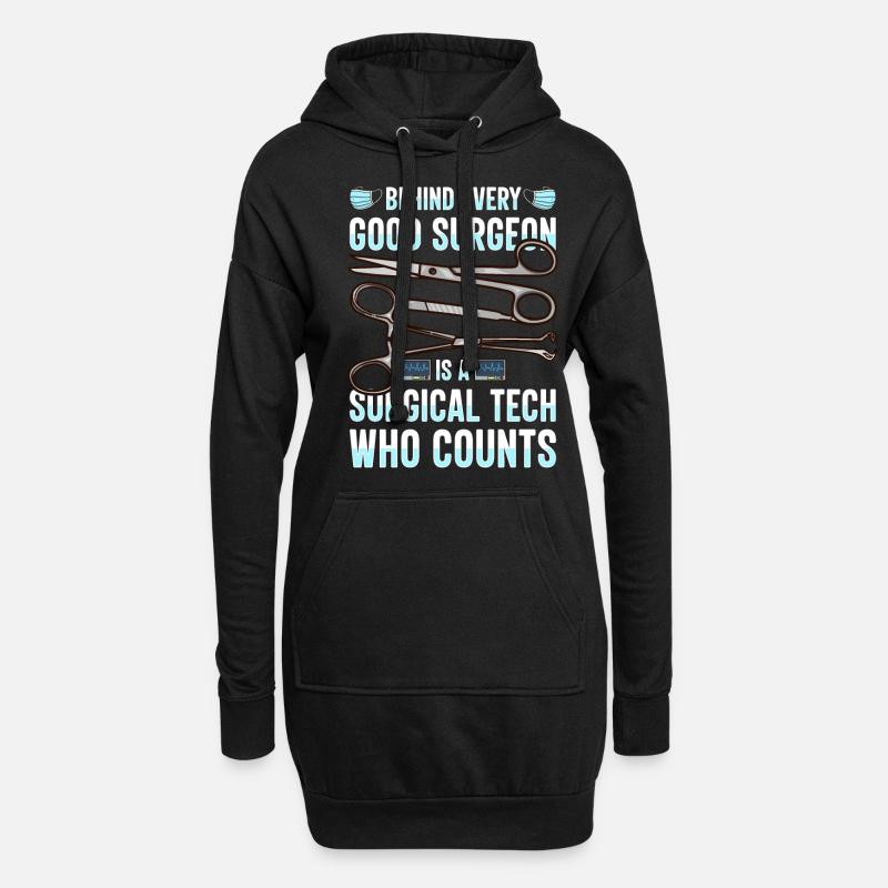 Scrub Tech Technicien chirurgical Technologue chirurgical - Sweat-shirt à capuche long Femme - noir