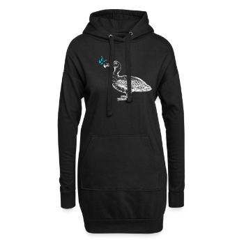 Mouette au papillon - Sweat-shirt à capuche long Femme - noir - Devant