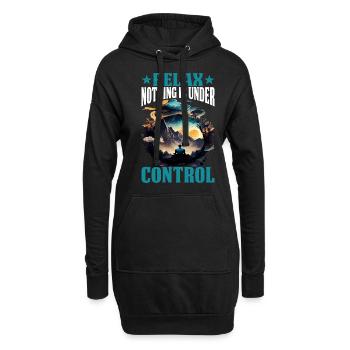 Relax, Nothing Is Under Control 36 - Hoodie-Kleid - Schwarz - Vorne