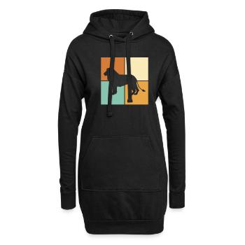 Löwe - Hoodie-Kleid - Schwarz - Vorne
