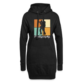 Fotografie - Hoodie-Kleid - Schwarz - Vorne