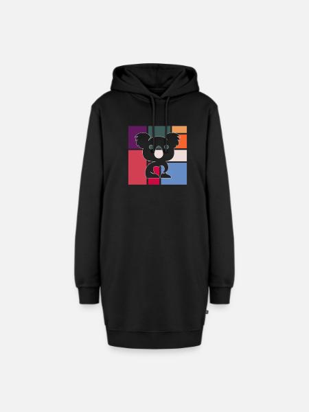 Koala - Hoodie-Kleid - Schwarz