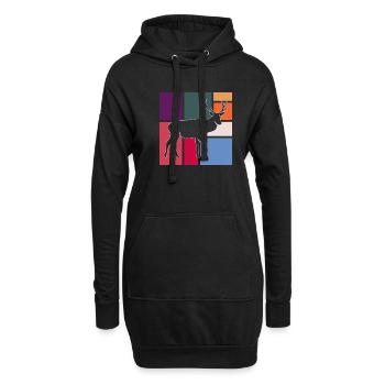 Hirsch - Hoodie-Kleid - Schwarz - Vorne