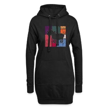 Schaf - Hoodie-Kleid - Schwarz - Vorne