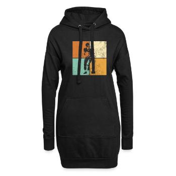 Football - Hoodie-Kleid - Schwarz - Vorne