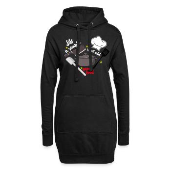 Cuisine Cuisine Accueil Chef cuisinier Couteau de chef - Sweat-shirt à capuche long Femme - noir - Devant