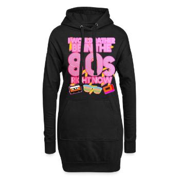1980 Disco Retro 80s Party 80s - Sweat-shirt à capuche long Femme - noir - Devant