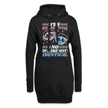 Yes, We Are Twins, No, We Are Not Identical 15 - Hoodie-Kleid - Schwarz - Vorne