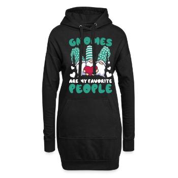Lustiger Gartenzwerg Gartenarbeit Zwerggarten - Hoodie-Kleid - Schwarz - Vorne