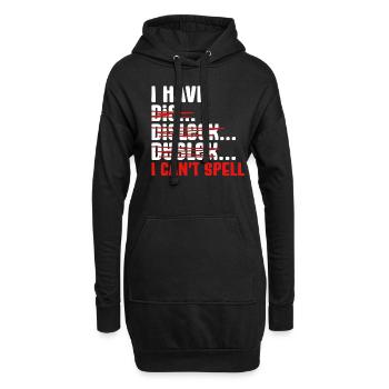 Legasthenie Legastheniker - Hoodie-Kleid - Schwarz - Vorne