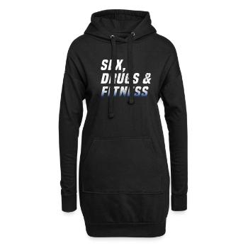Sex drugs and fitness - Hoodie-Kleid - Schwarz - Vorne
