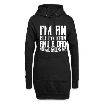 Je suis électricien et papa Rien ne me choque - Sweat-shirt à capuche long Femme - noir - Devant