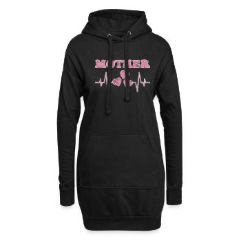 Les battements de cœur de la mère - Sweat-shirt à capuche long Femme - noir - Devant