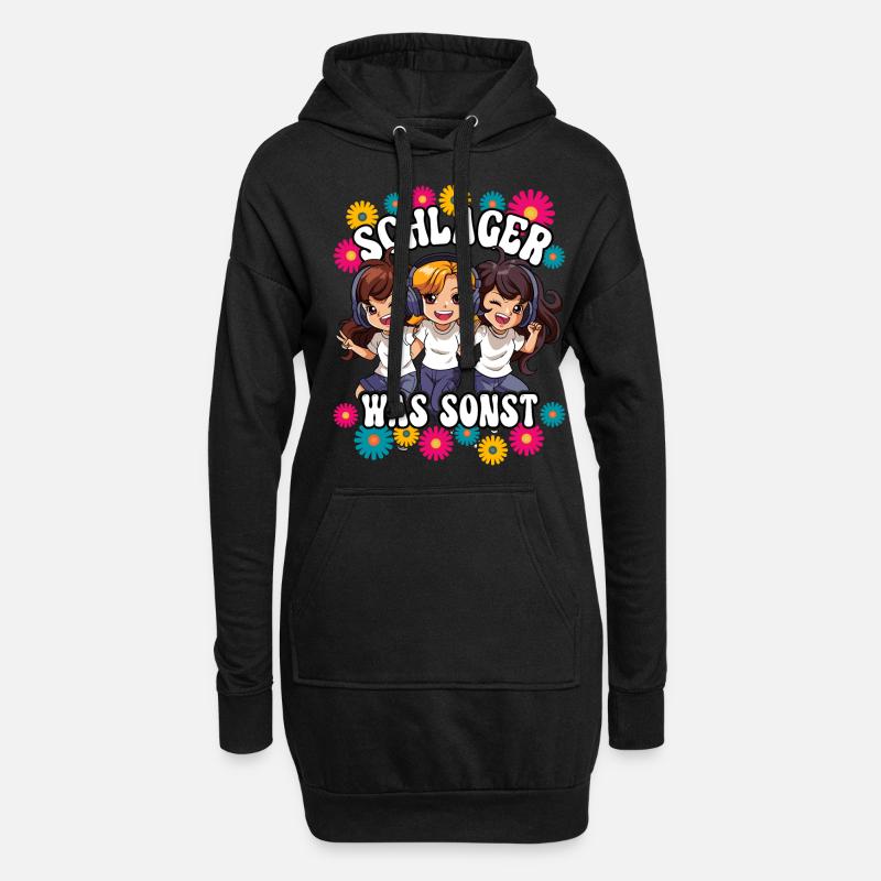 Schlager - Hoodie-Kleid - Schwarz